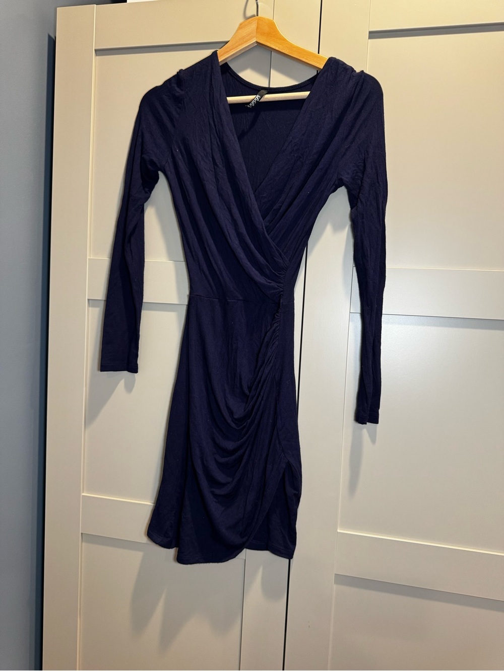Lulu's Navy Long Sleeve Wrap Dress